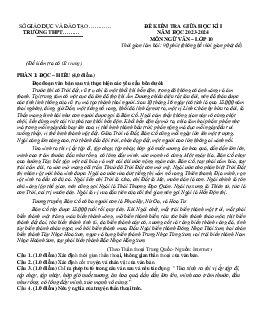 Giải đề thi giữa học kì 1 lớp 10 năm 2023 - 2024 sách Kết nối tri thức với cuộc sống | Ngữ văn lớp 10 đề 3