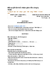 Mẫu quyết định bổ nhiệm giám đốc công ty TNHH