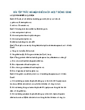 Bài tập trắc nghiệm Điều hòa hoạt động Gene môn Sinh học 12