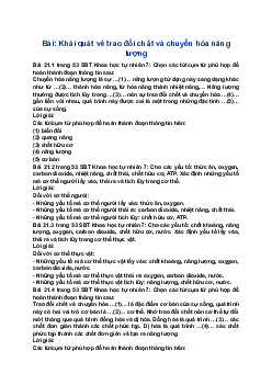 Giải SBT Khoa học tự nhiên 7 Kết nối tri thức bài 21| Kết nối tri thức