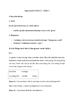 Giải Tiếng Anh 6 Unit 11: Skills 1 | Global Success