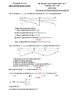 Đề thi thử Toán tốt nghiệp THPT 2022 lần 1 trường chuyên Hùng Vương – Gia Lai