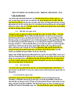 Nền văn minh của người Aztec ( khoảng thế kỉ XIII– XVI)?