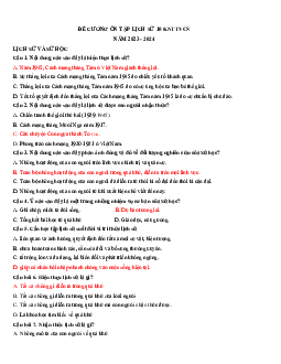 Đề cương ôn tập giữa học kì 1 môn Lịch sử 10 sách Kết nối tri thức với cuộc sống