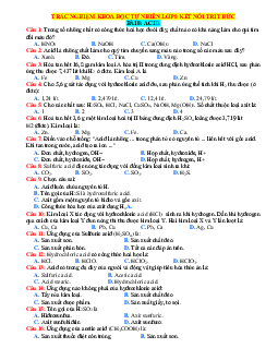 Trắc nghiệm KHTN 8 Kết nối tri thức bài 8 Acid (có đáp án)