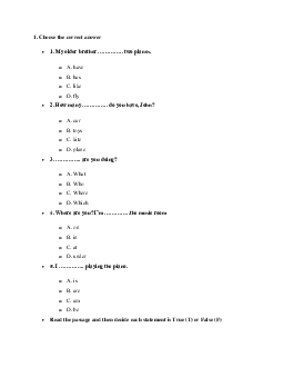 Đề thi Tiếng Anh lớp 3 học kì 2 sách Global Success Online