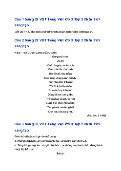 Giải Bài 3: Chơi bóng với bố trang 29 VBT Tiếng Việt lớp 3 Tập 2 Chân trời sáng tạo