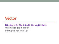 Bài giảng Vector môn Cấu trúc dữ liệu và giải thuật | Trường Đại học Thủy Lợi