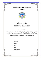 Phân tích quan niệm của Chủ nghĩa duy vật biện chứng về ý thức và vai trò của nó trong thực tiễn, từ đó liên hệ với thực tiễn phát triển kinh tế (hoặc kinh doanh) ở Việt Nam hiện nay | Bài tập lớn môn triết học mác - lênin
