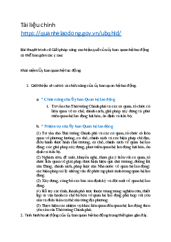 Giải pháp nâng cao hiệu quả của ủy ban quan hệ lao động