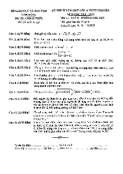 Đề thi vào 10 chuyên môn Toán (không chuyên) năm 2021 – 2022 sở GD&ĐT Lâm Đồng