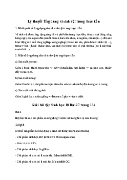 Sinh học 10 Bài 27: Ứng dụng vi sinh vật trong thực tiễn sách Chân Trời Sáng Tạo