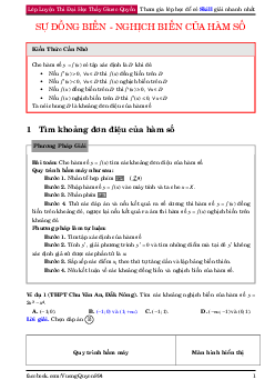 Hướng dẫn giải toán chuyên đề hàm số – Ngô Vương Quyền Toán 12