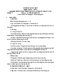Giáo án Toán 2 sách Chân trời sáng tạo  | Tuần 7 | Tiết 5