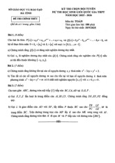 Đề chọn đội tuyển thi HSG QG môn Toán THPT năm 2025 – 2026 sở GD&ĐT Hà Tĩnh