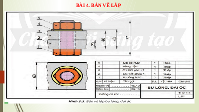 Giáo án điện tử Công nghệ 8 Bài 4 Kết nối tri thức: Bản vẽ lắp