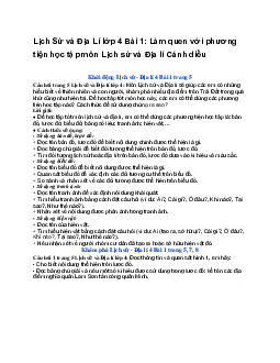 Lịch Sử và Địa Lí lớp 4 Bài 1: Làm quen với phương tiện học tập môn Lịch sử và Địa lí | Cánh diều