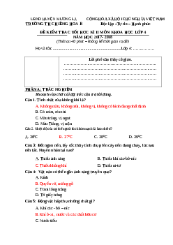 Đề thi học kì 2 môn Khoa học lớp 4 trường Tiểu học Chiêng La B, Sơn La năm 2017 - 2018