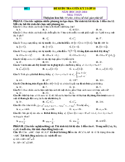 Đề thi giữa học kì 2 Toán 10 Cánh diều cấu trúc mới giải chi tiết-Đề 1