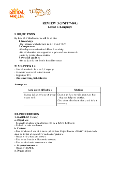 Giáo án Tiếng Anh 8 Review 3 | Global Success