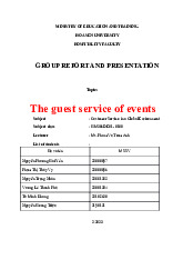 The guest service of events | Báo cáo Customer Service