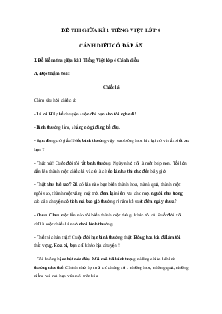 Đề ôn thi giữa kì 1 Tiếng Việt lớp 4 Cánh diều - Đề số 2