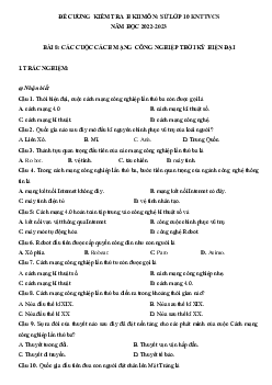 Đề cương ôn tập học kì 2 môn Lịch sử 10 sách Kết nối tri thức với cuộc sống