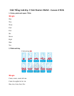 Unit Starter: Hello! - Lesson 4 SGK | Tiếng anh 2 Family and Friends