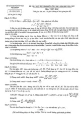 Đề chọn học sinh giỏi Toán 9 năm 2024 – 2025 sở GD&ĐT Thái Bình