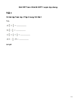 Vở bài tập Toán lớp 4 Bài 66: Luyện tập chung Kết nối tri thức