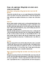 Đoạn văn nghị luận Sống thật với chính mình chọn lọc hay nhất