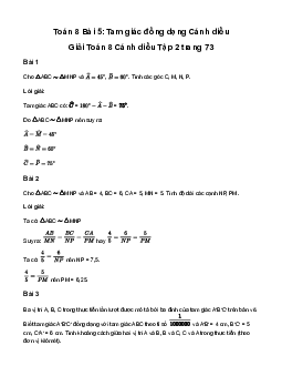 Giải Toán 8 Bài 5: Tam giác đồng dạng | Cánh diều