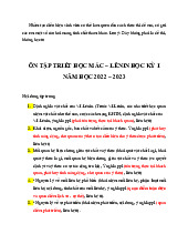 Đề cương ôn tập học phần Triết học Mác Lênin | Trường Đại học Quốc tế, Đại học Quốc gia Thành phố Hồ Chí Minh