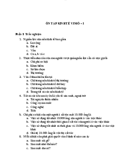 Câu hỏi trắc nghiệm ôn tập chương 1