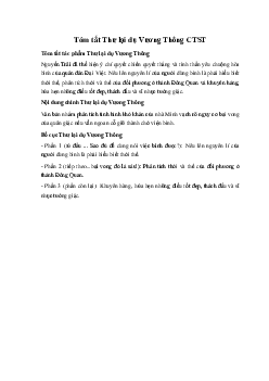 Tóm tắt Thư lại dụ Vương Thông Ngữ Văn 10 sách Chân Trời Sáng Tạo