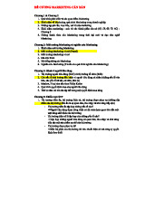TỔNG HỢP CÁC CHƯƠNG TỰ LUẬN MARKETING CĂN BẢN - MKT101