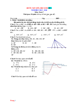 TOP 3 Đề ôn thi giữa HK2 Toán 7 Kết nối tri thức (có đáp án)