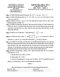Đề thi học kì 1 Toán 11 năm 2019 – 2020 trường THPT Linh Trung – TP HCM
