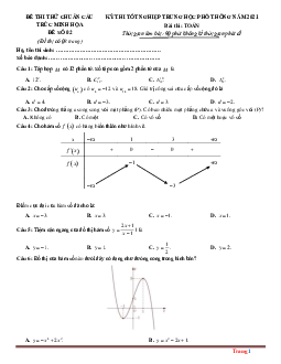 Đề thi thử môn Toán theo cấu trúc đề minh họa 2021 - Đề 2 (có lời giải và đáp án)