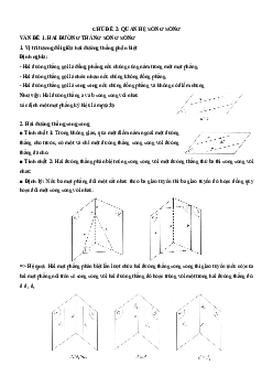 Chuyên đề trắc nghiệm quan hệ song song