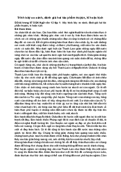Soạn bài Trình bày so sánh, đánh giá hai tác phẩm truyện, kí hoặc kịch | Ngữ văn 12 Chân trời sáng tạo (Tập 1)