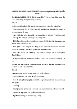 Giải bài tập SGK Lịch sử 10 bài 40