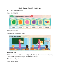 Sách Smart Start 3 Unit 3 School Art