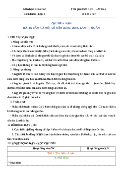 Giáo án Khoa học lớp 4 Bài 15 | Cánh diều