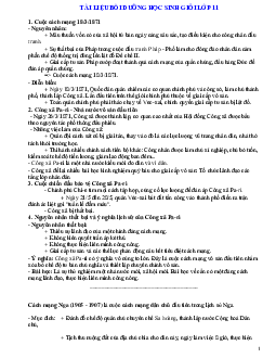 Tài liệu bồi dưỡng học sinh giỏi môn lịch sử lớp 11