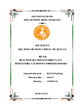 Báo cáo - Phân tích quy trình nghiệp vụ thương hiệu Dookki môn Hệ thống thông tin quản lý | Học viện Ngân hàng