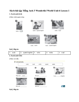 Giải Sách bài tập Tiếng Anh 3 Wonderful World Unit 6 My hobby  Lesson 1