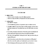 Lab 5 - Analyzing TCP & UDP Protocols | Môn Computer Network - Trường Đại học Quốc tế, Đại học Quốc gia Thành phố Hồ Chí Minh