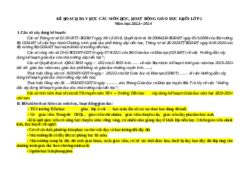 Kế hoạch dạy học môn Tự nhiên và xã hội 2 sách Kết nối tri thức với cuộc sống