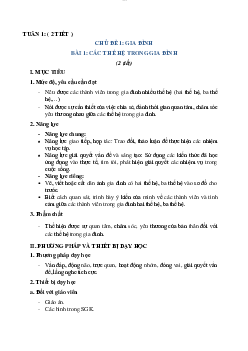 Bài giảng tự nhiên và xã hội tuần 1